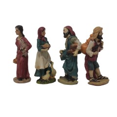 Pastori in Resina Statuine 10 cm per Presepe Set 12 pezzi - 46001