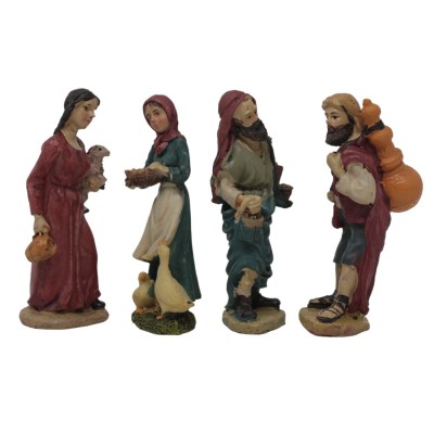 Pastori in Resina Statuine 10 cm per Presepe Set 12 pezzi - 46001