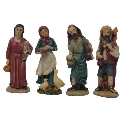 Pastori in Resina Statuine 10 cm per Presepe Set 12 pezzi - 46001