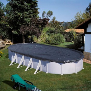 Telo Copertura per Piscina Ovale Fuori Terra 730 x 375 cm GRE