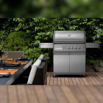 Barbecue a gas Crossray 4 burner con carrello con griglia in ghisa