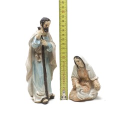 Natività Completa in Resina 20 cm Set di 9 pezzi Panna 51218