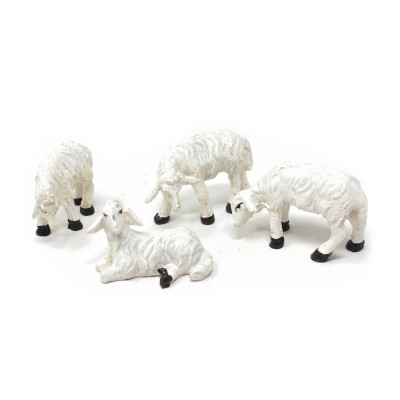 Gruppo di 4 Pecorelle per Presepe in Resina 4 cm 53896