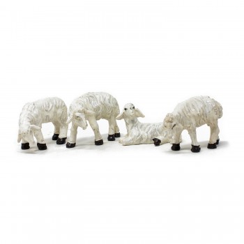 Gruppo di 4 Pecorelle per Presepe in Resina 4 cm 53896