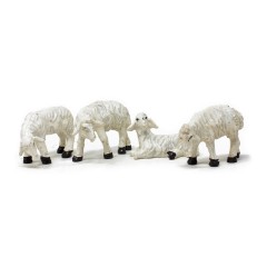 Gruppo di 4 Pecorelle per Presepe in Resina 4 cm 53896