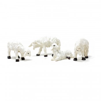 Gruppo di 4 Pecorelle per Presepe in Resina 4 cm 53896