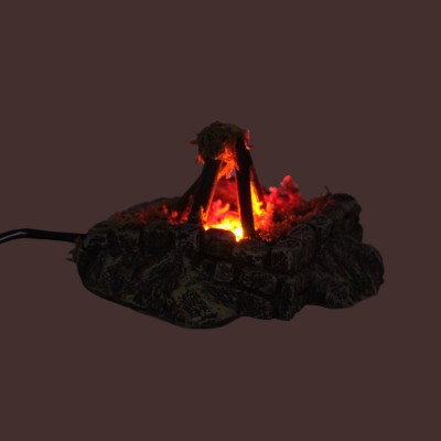 Bivacco in Resina Fuoco Presepe Effetto Fiamma 9x9 cm 659S