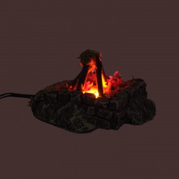 Bivacco in Resina Fuoco Presepe Effetto Fiamma 9x9 cm 659S