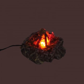 Bivacco in Resina Fuoco Presepe Effetto Fiamma 9x9 cm 659S