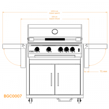 Carrello per Barbecue Cart Grill 400 S/ Ember 800 Brabura