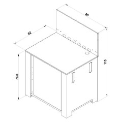 Modulo Acciaio Inox e Nero per Plancha da Appoggio