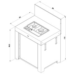 Modulo Cucina Grigio Scuro per Plancha Master