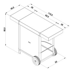 CARRELLO OSCAR NERO IN ACCIAIO INOX PER PLANCHA