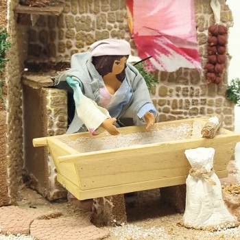 Donna che Impasta il Pane Presepe in Movimento