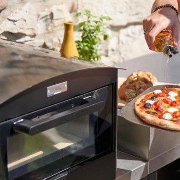 Forno Pizza Elettrico 350 Nero con Pietra Refrattaria