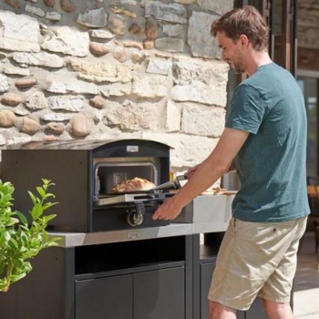 Forno Pizza Elettrico 350 Nero con Pietra Refrattaria