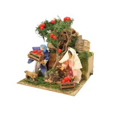 Pastore per Presepe in Movimento 17x17 cm I Raccoglitori di Mele