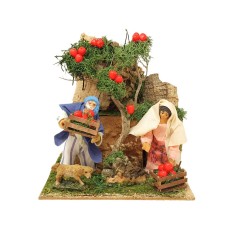 Pastore per Presepe in Movimento 17x17 cm I Raccoglitori di Mele