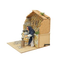 Pastore per Presepe in Movimento 17x17 cm Il Fabbro con Fucina