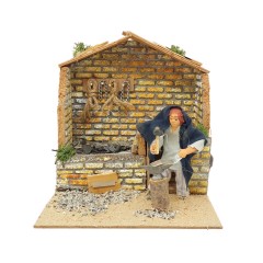 Pastore per Presepe in Movimento 17x17 cm Il Fabbro con Fucina