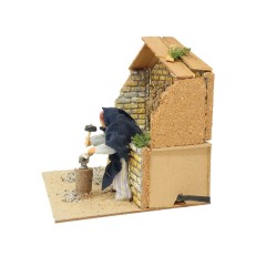 Pastore per Presepe in Movimento 17x17 cm Il Fabbro con Fucina