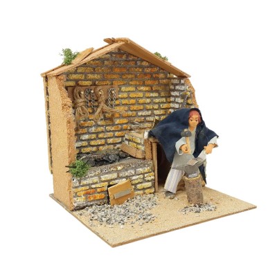 Pastore per Presepe in Movimento 17x17 cm Il Fabbro con Fucina