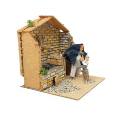 Pastore per Presepe in Movimento 17x17 cm Il Fabbro con Fucina