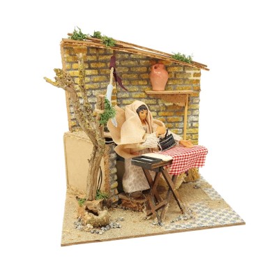 Pastore per Presepe in Movimento 17x17 cm Donna che Stira