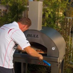 Forno Pizza a Legna in Acciaio Inox Large con Carrello