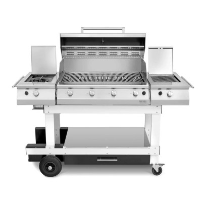 Barbecue a Gas 4 Fuochi Fry Top 750 con Carrello Master Grill