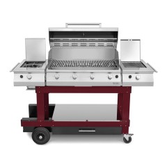 Barbecue a Gas 4 Fuochi Fry Top 750 con Carrello Master Grill