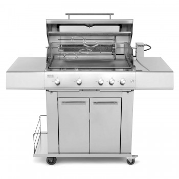 Barbecue a Gas 5 Fuochi Fry Top 750 con Carrello Sun Grill Range