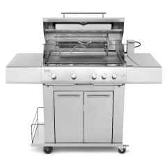 Barbecue a Gas 5 Fuochi Fry Top 750 con Carrello Sun Grill Range