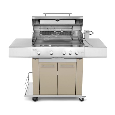 Barbecue a Gas 5 Fuochi Fry Top 750 con Carrello Sun Grill Range