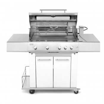 Barbecue a Gas 5 Fuochi Fry Top 750 con Carrello Sun Grill Range