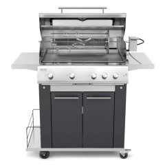 Barbecue a Gas 5 Fuochi Fry Top 750 con Carrello Sun Grill Compact