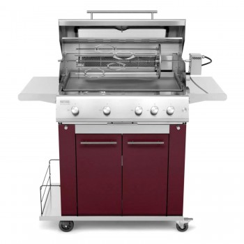 Barbecue a Gas 5 Fuochi Fry Top 750 con Carrello Sun Grill Compact