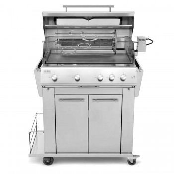 Barbecue a Gas 5 Fuochi Fry Top 750 con Carrello Sun Grill Compact