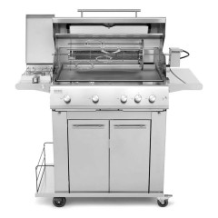 Barbecue a Gas 5 Fuochi Fry Top 750 con Carrello Sun Grill Compact