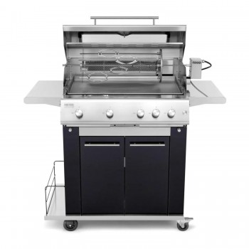 Barbecue a Gas 5 Fuochi Fry Top 750 con Carrello Sun Grill Compact