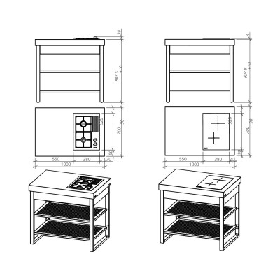 Modulo Lares Cottura a Gas 1000