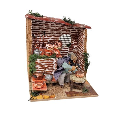 Lo Stagnino 17x17 cm Scena in Movimento per Presepe