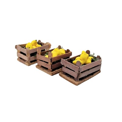 Set 3 Cassette di Limoni Miniature per Presepe