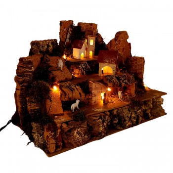 Paesaggio con Luci per Presepe 33x18x25 cm 11989