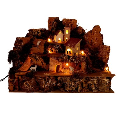 Paesaggio con Luci per Presepe 33x18x25 cm 11989