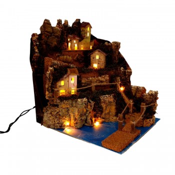 Paesaggio con 10 Luci per Presepe 24x21x26 cm 11986