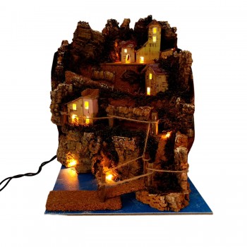 Paesaggio con 10 Luci per Presepe 24x21x26 cm 11986