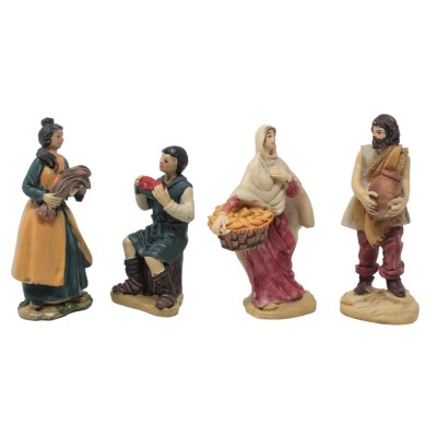 Pastori Semplici in Resina 10 cm per Presepe 12 pezzi 53890