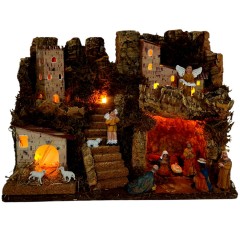 Paesaggio con Luci per Presepe 33x18x24 cm 87498