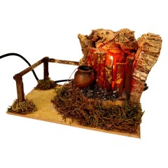 Fuoco per Presepe con Pentola Lampada Fiamma 15x10 cm 11638A